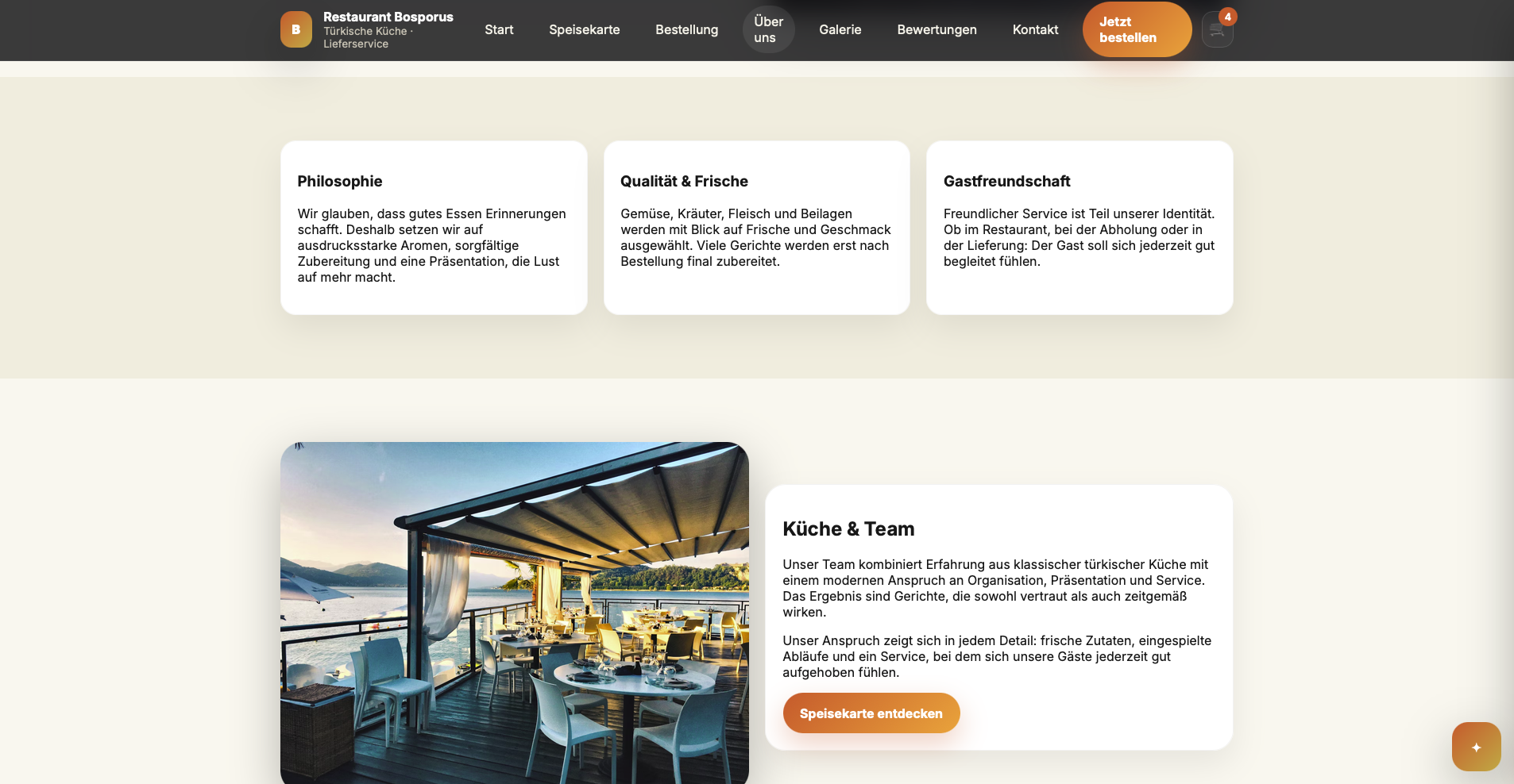Philosophie und Küche der Referenz Restaurant Bosporus