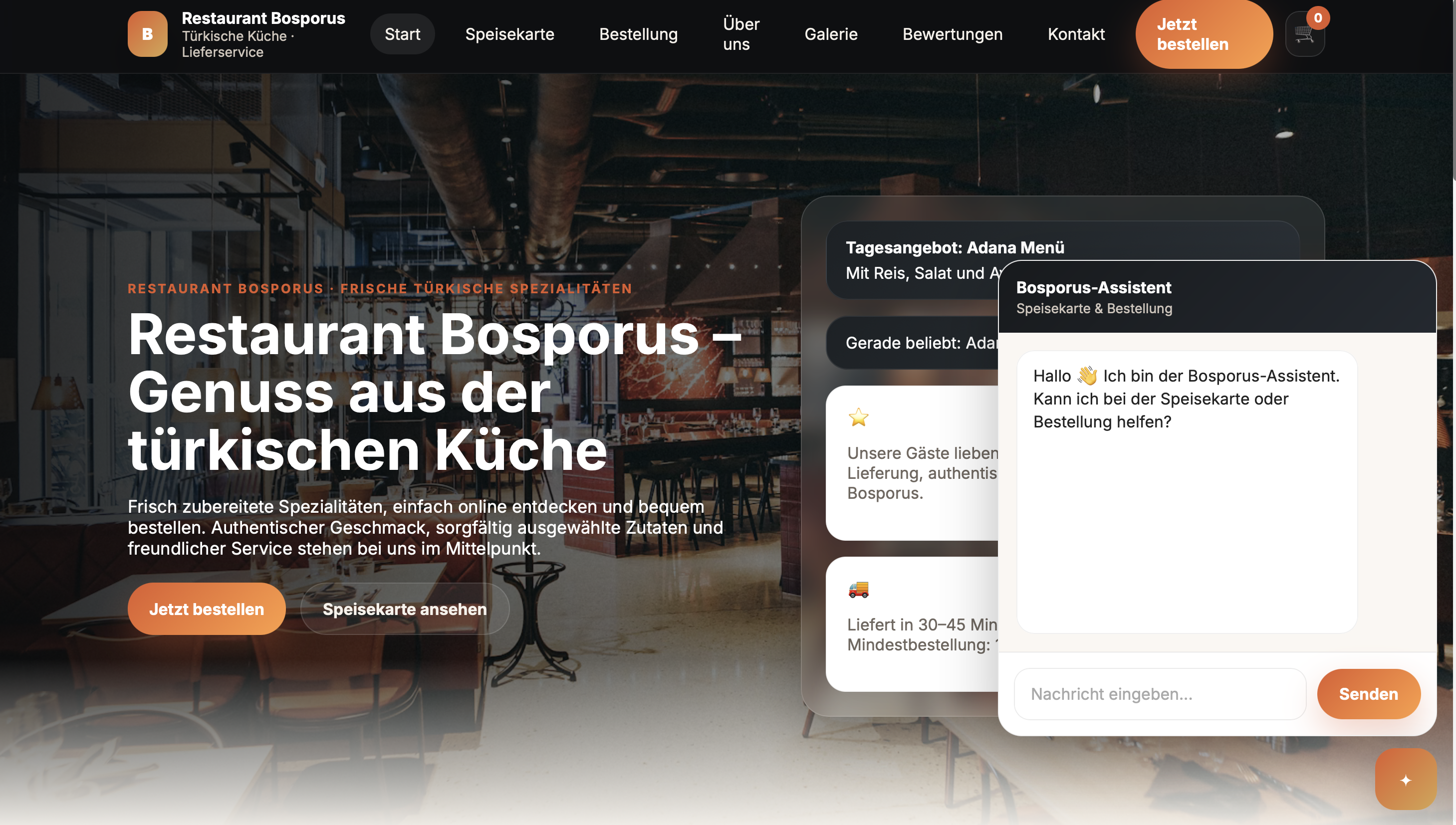 Assistent im Hero der Referenz Restaurant Bosporus