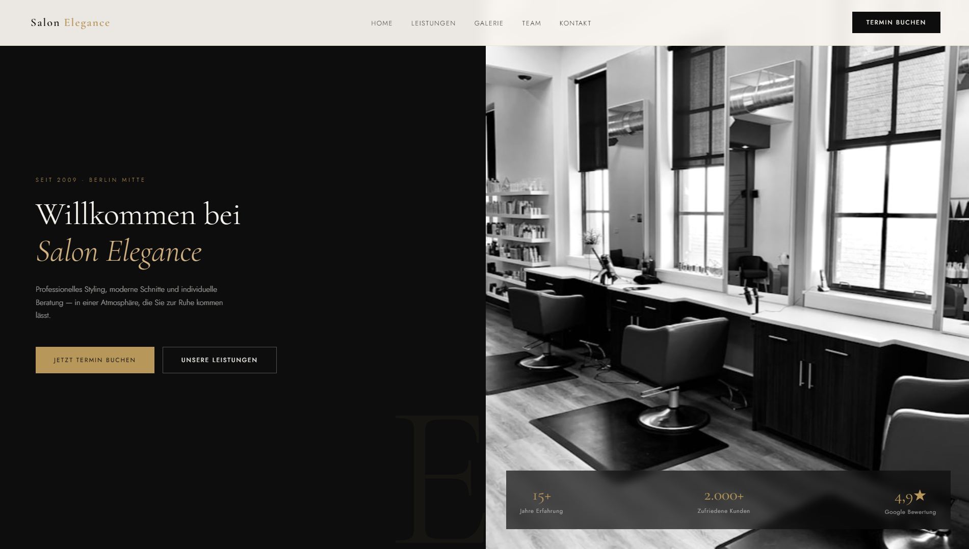 Startseite der Referenz Salon Elegance