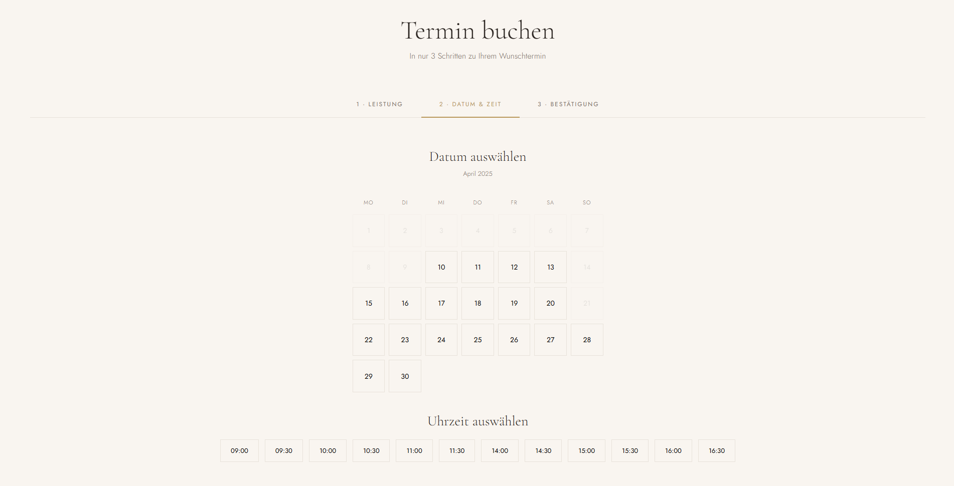 Terminbuchung der Referenz Salon Elegance